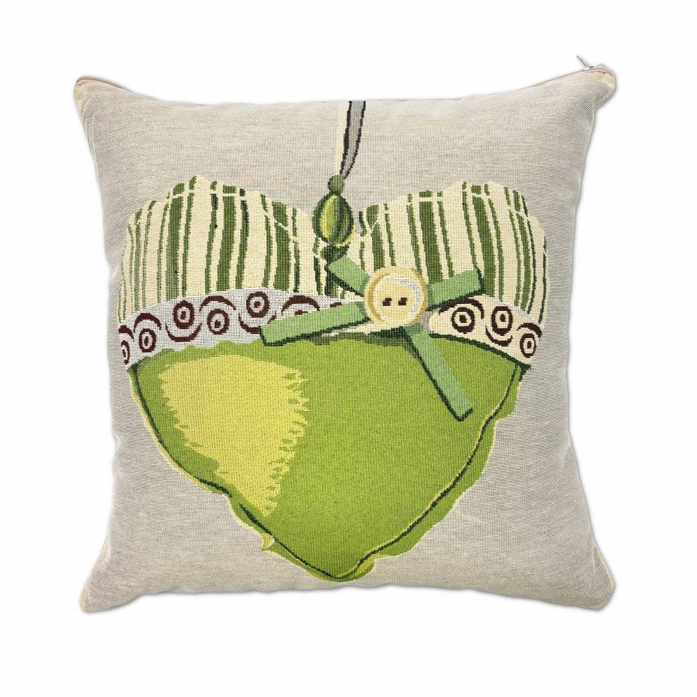 Federa in gobelin Cuore Verde 45 x 45
