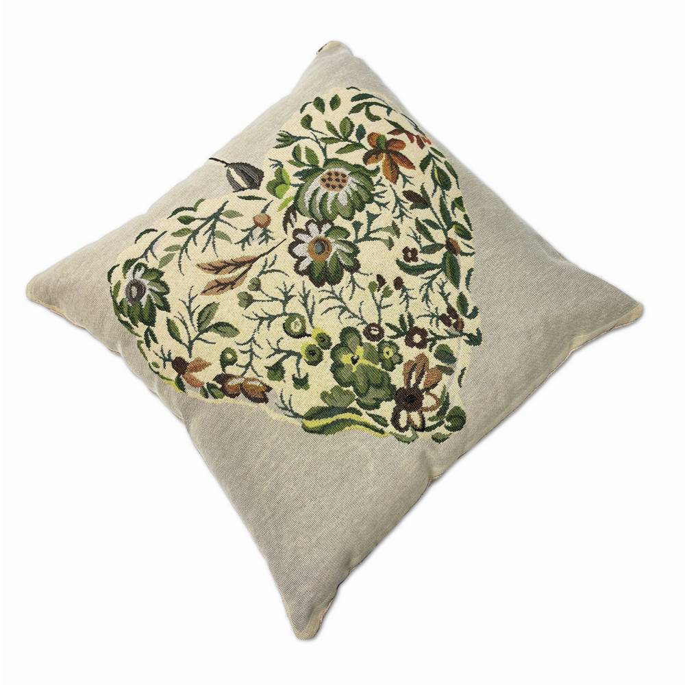 Federa in gobelin Cuore Foglie 45 x 45
