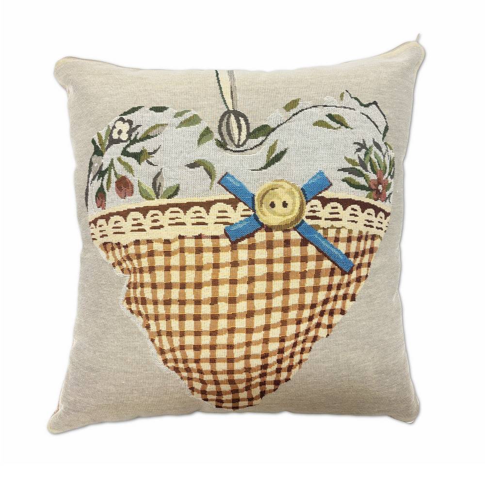 Federa in gobelin Cuore Tartan Tortora 45 x 45