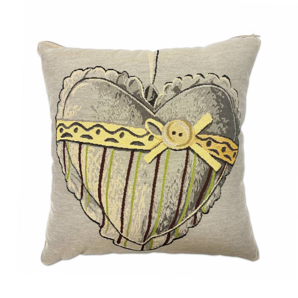 Federa in gobelin Cuore Righe 45 x 45