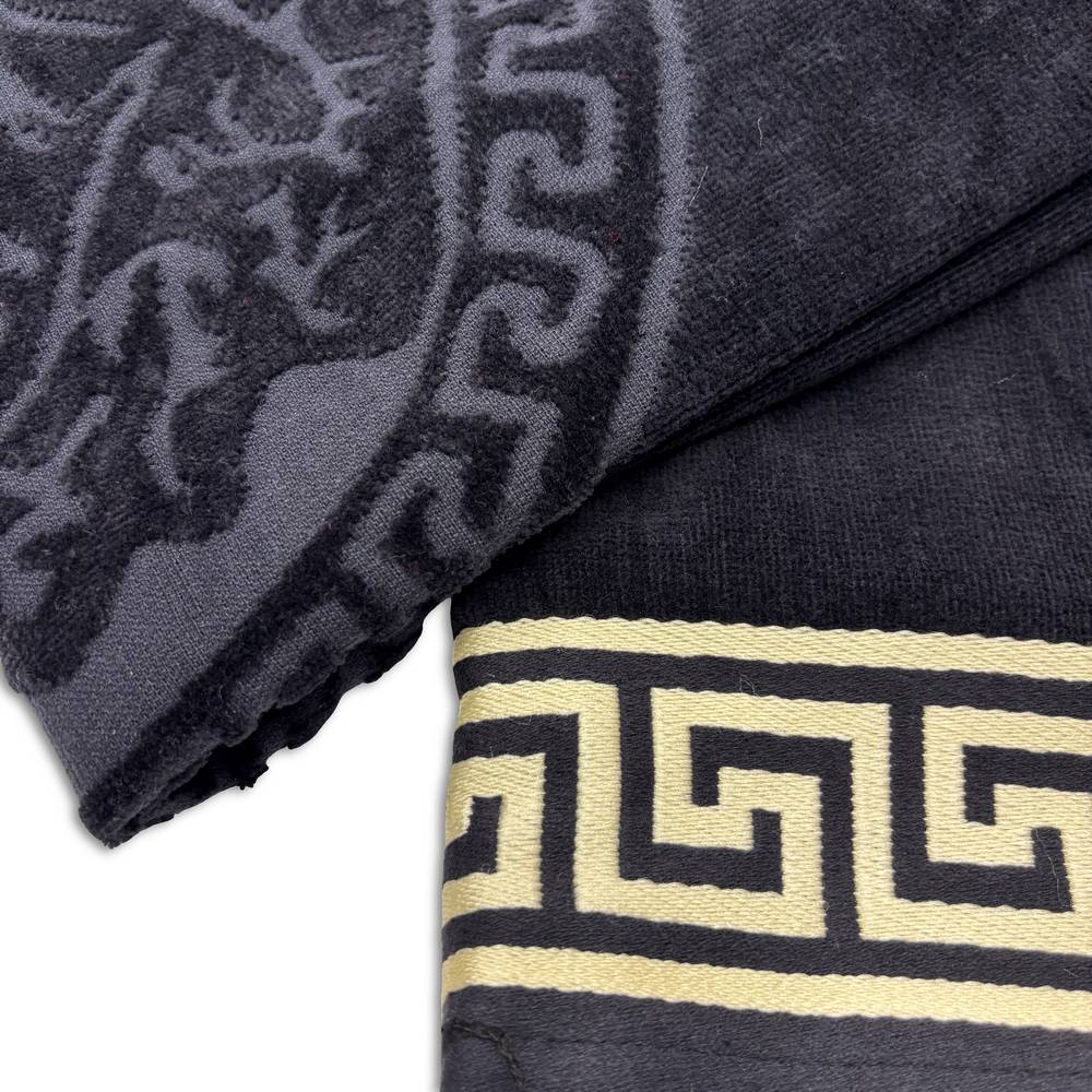 Telo Mare Spugna Velour New Cameo Nero 90 x 165 Personalizzato