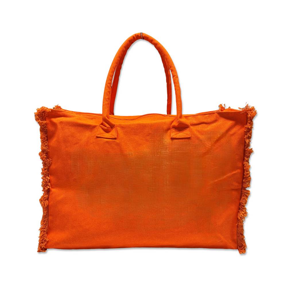 Borsa Mare Frange Paint Arancio Personalizzata