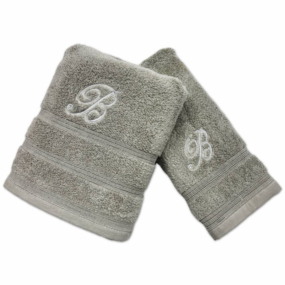 Coppia asciugamani Zero da 650 gr Tinta unita grigio Personalizzati