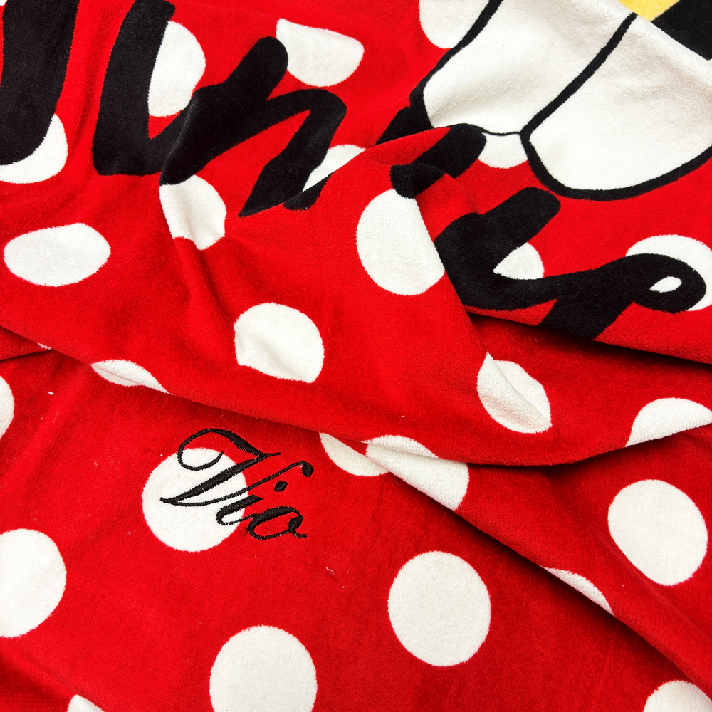 Poncho-Telo Mare Spugna Disney Minnie Pois Personalizzato