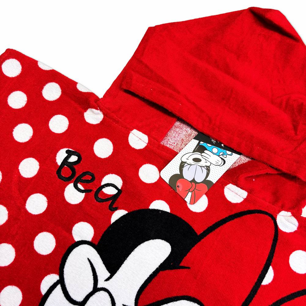 Poncho-Telo Mare Spugna Disney Minnie Pois Personalizzato
