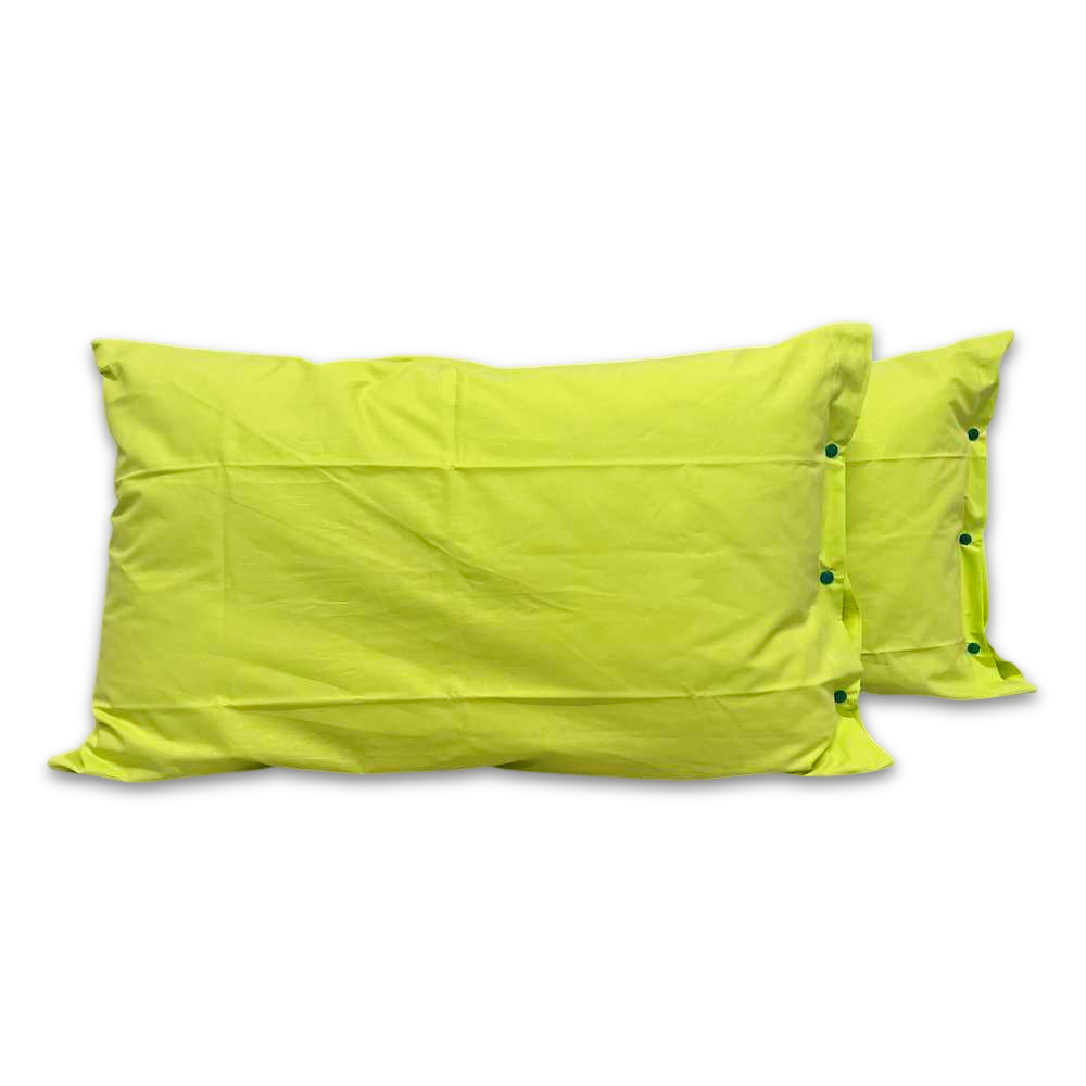 Coppia Federe con bottoni verde esotico Personalizzate