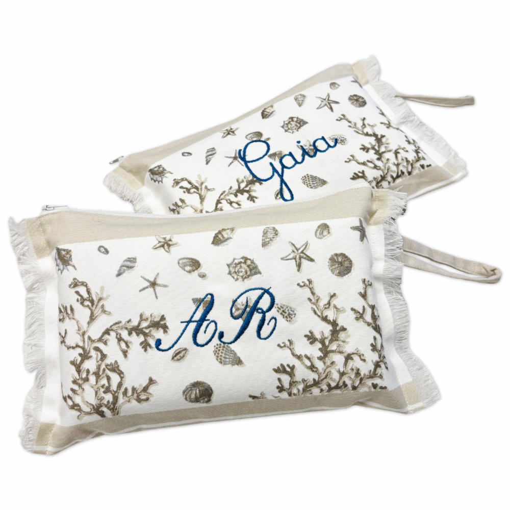 Borsa Mare + Pochette Corallo Tortora Personalizzati
