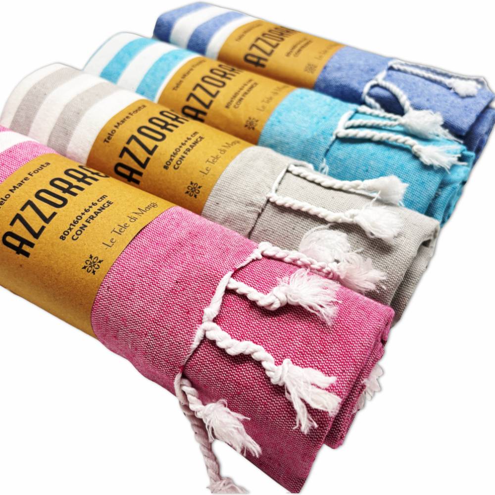 Fouta Telo Mare Azzorre Azzurro 80 x 160 Personalizzato