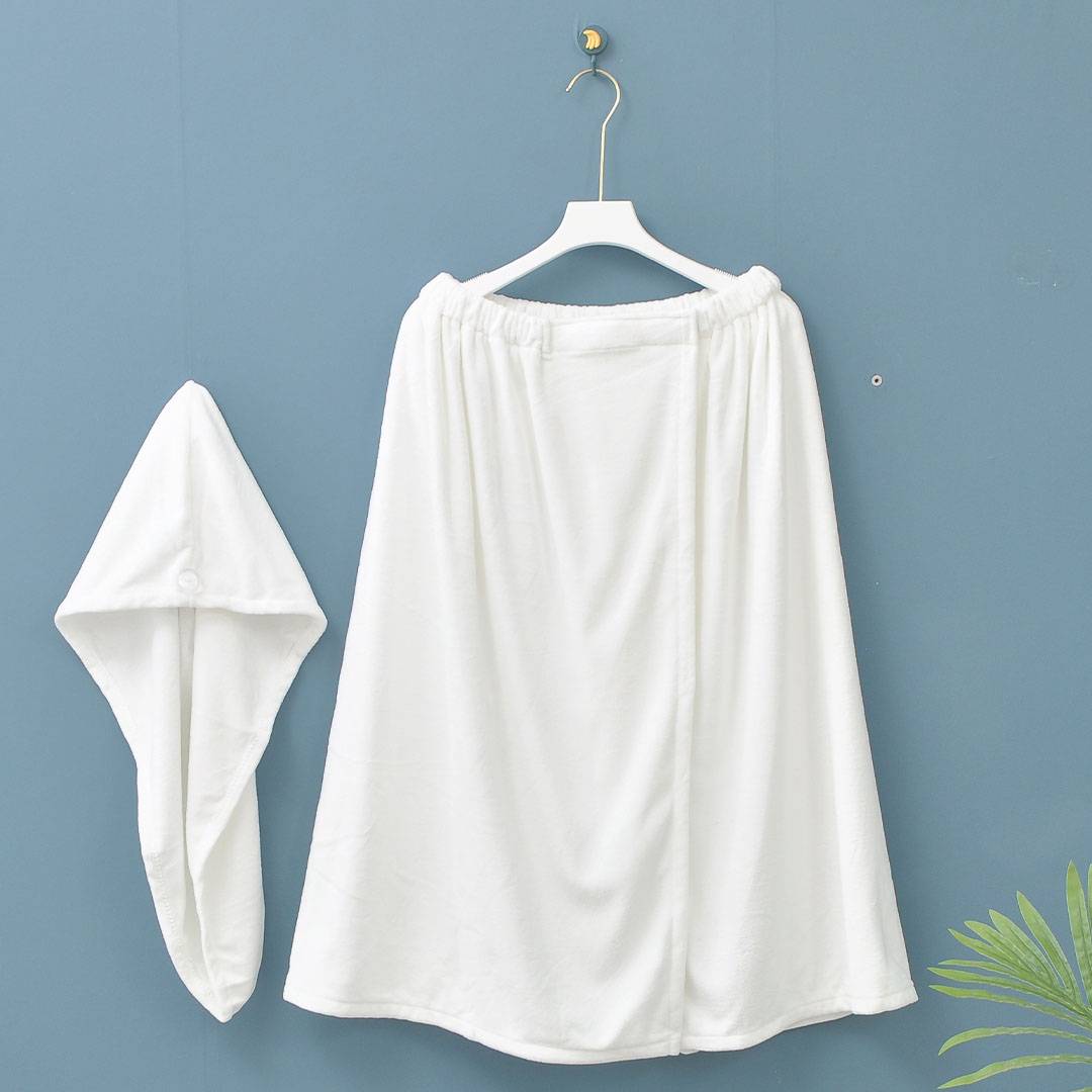 Telo bagno pareo + turbante Beky Bianco