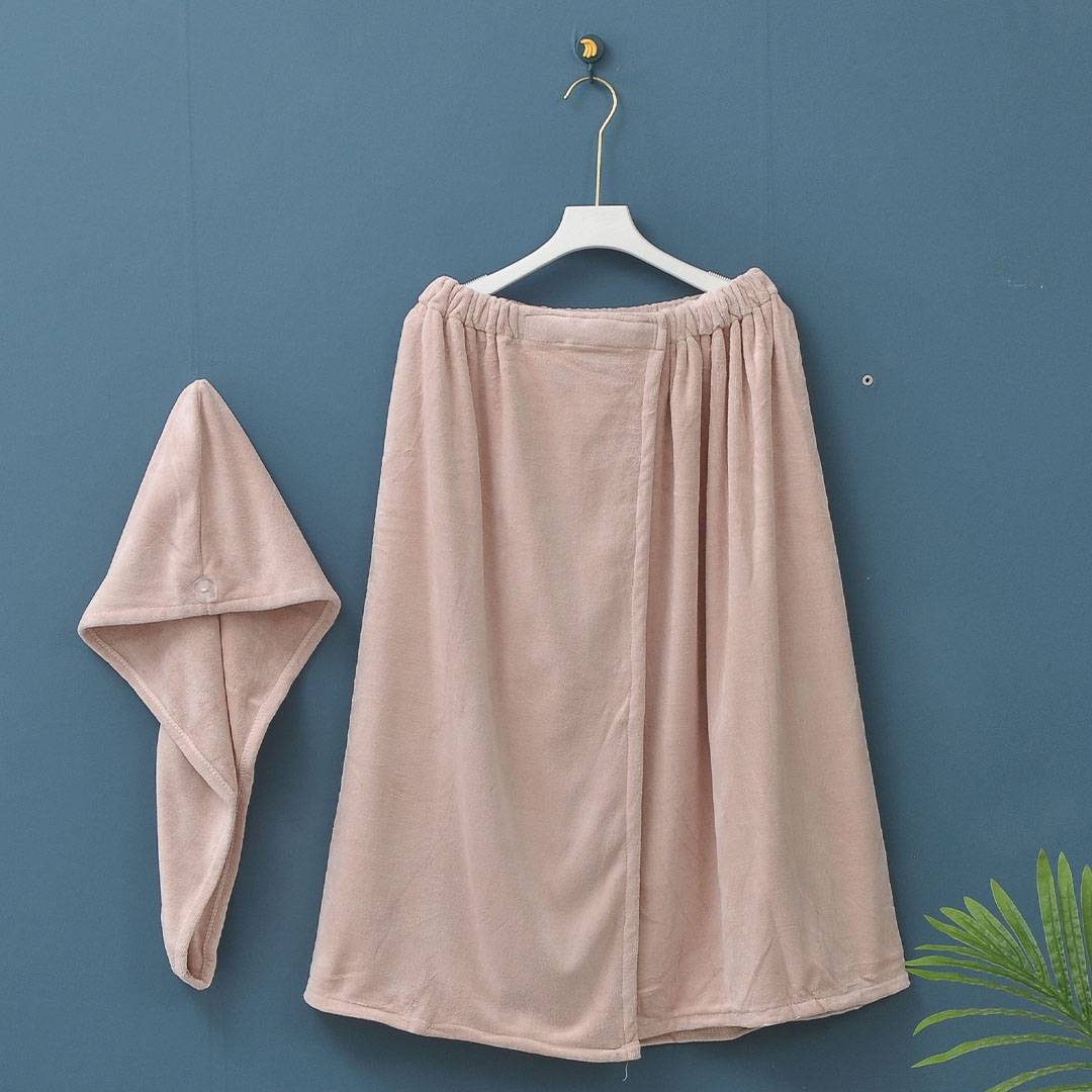 Telo bagno pareo + turbante Beky Rosa
