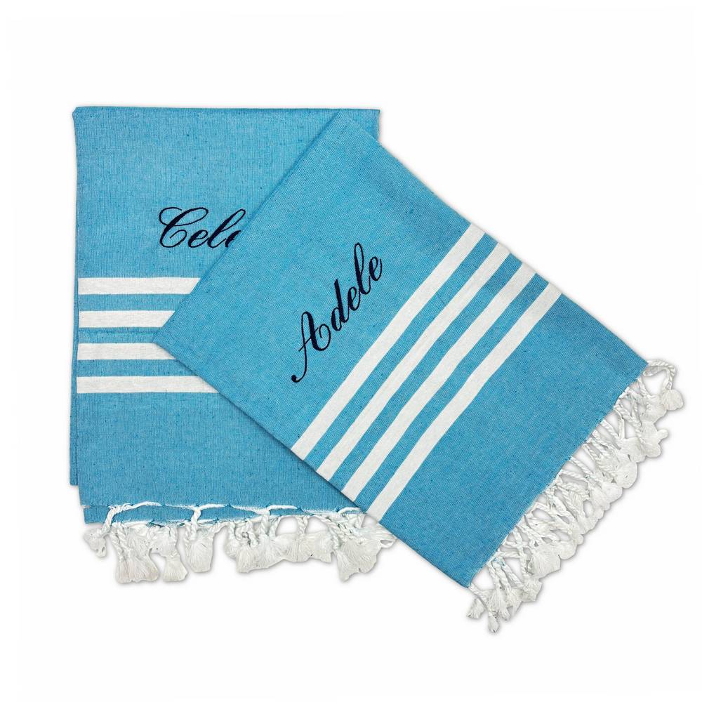 Fouta Telo Mare Azzorre Azzurro 80 x 160 Personalizzato