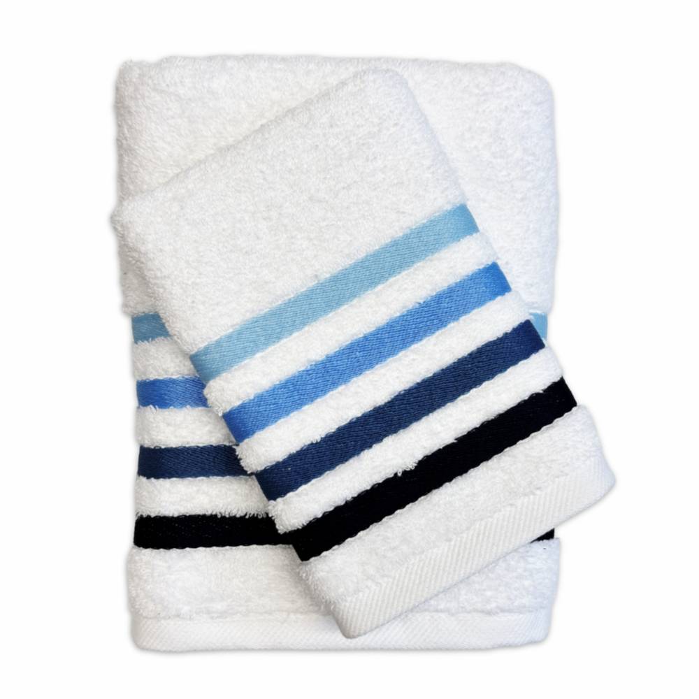 Coppia asciugamani Zeus Bianco/Blu