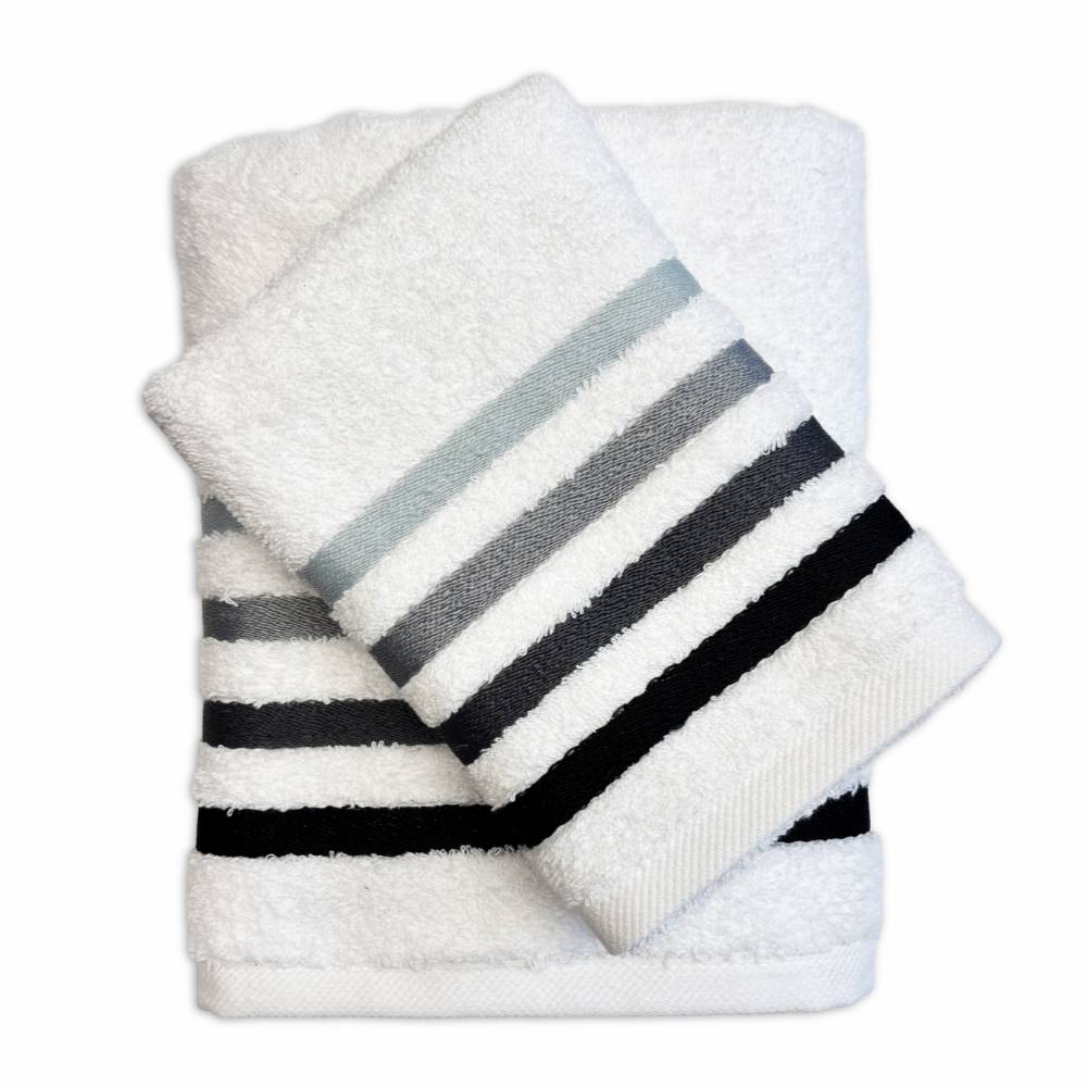 Coppia asciugamani Zeus Bianco/Grigio