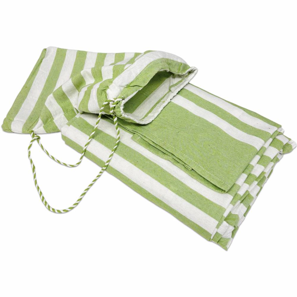 Telo mare per lettino con cuscino Tropic Verde lime 80 x 200