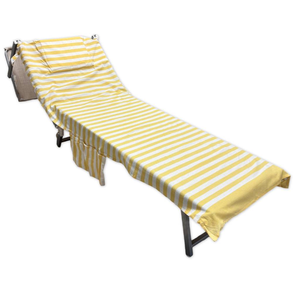 Telo mare per lettino con cuscino Tropic giallo 80 x 200