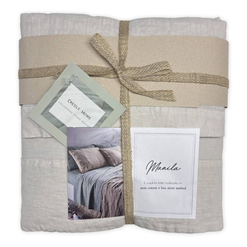 Completo Lenzuola CREOLE Ostrica Manila Matrimoniale
