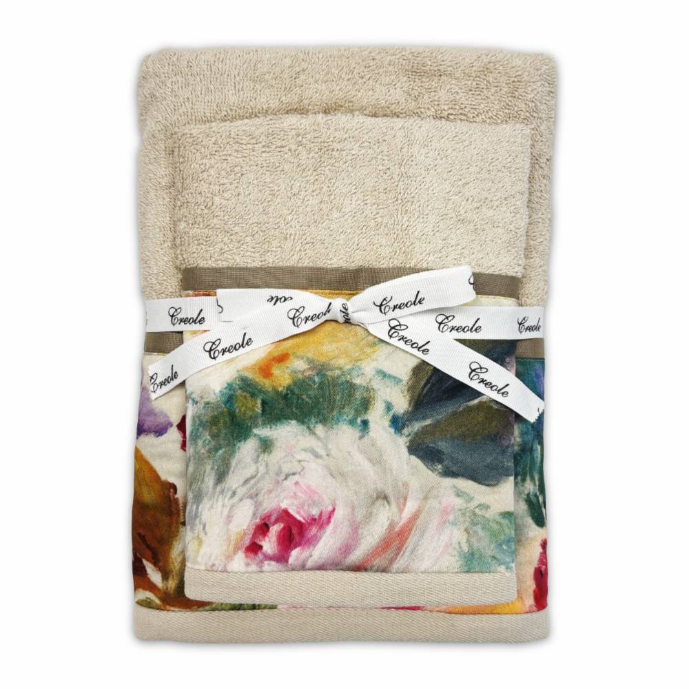 Coppia asciugamani CREOLE Camelia Beige