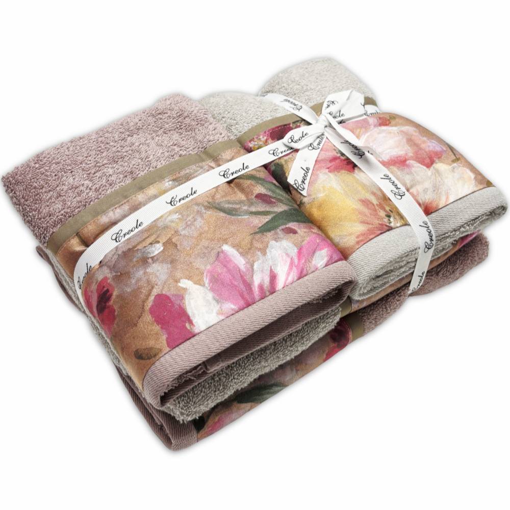 2 + 2 Asciugamani CREOLE Raya Silver/Cipria