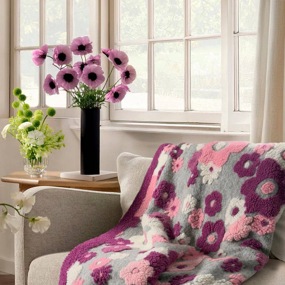 Plaid CREOLE in Lana Cotta Pink 150 x 200