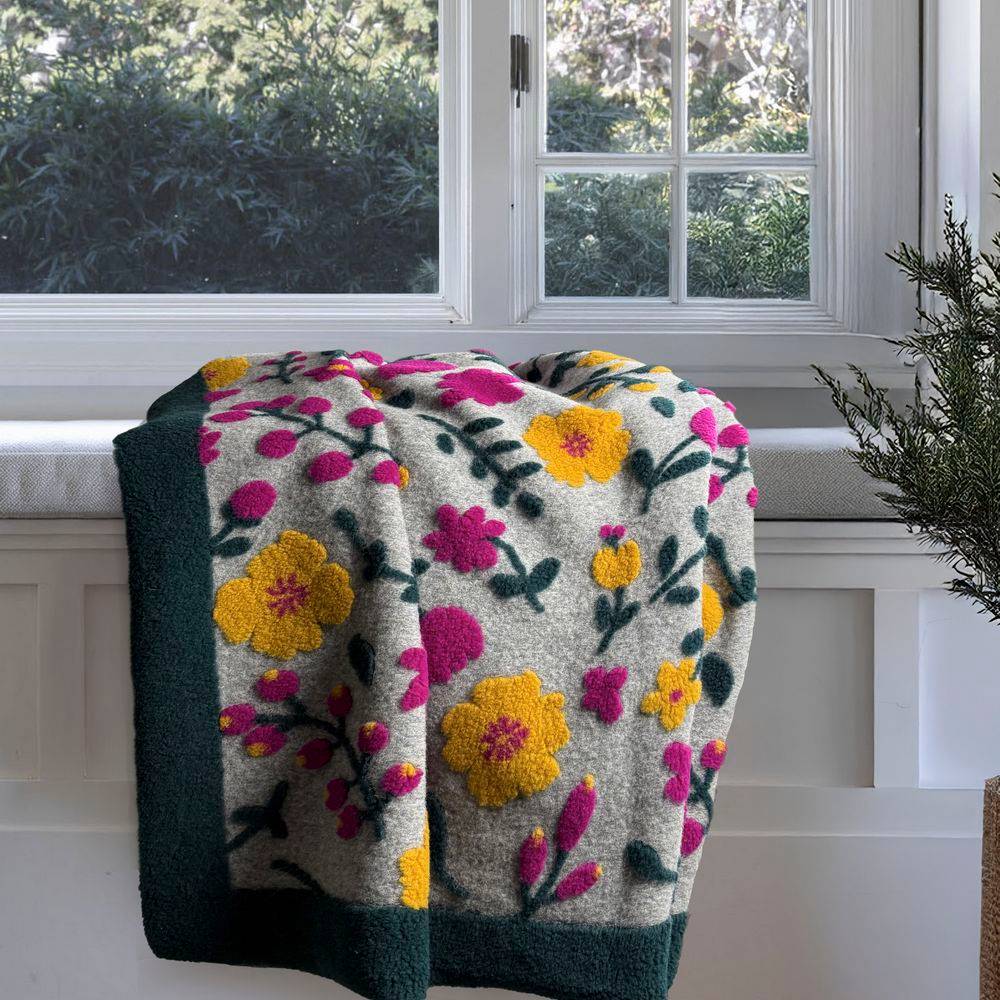 Plaid CREOLE in Lana Cotta Flora 150 x 200