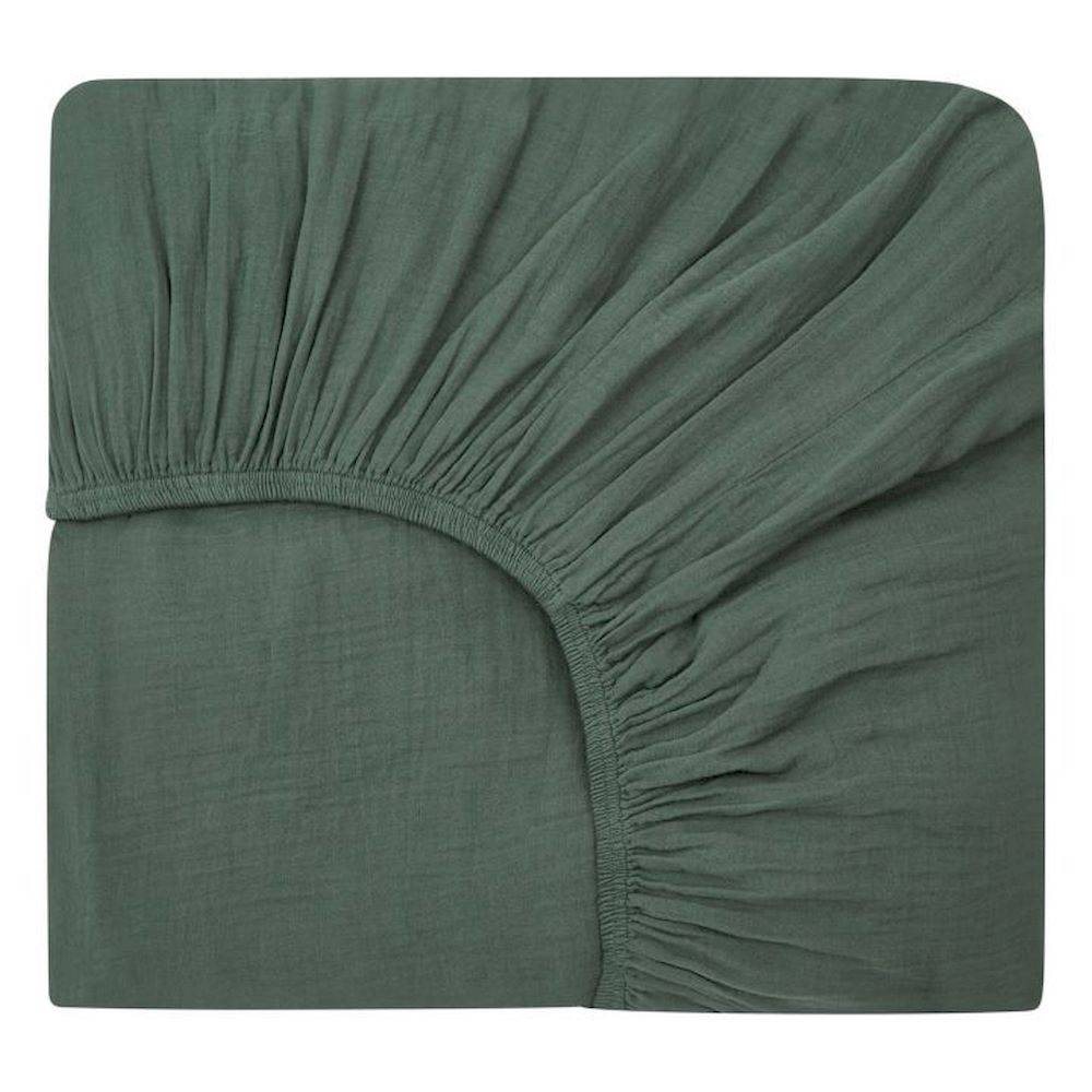 Lenzuolo sotto con angoli Jersey verde piazza e mezzo