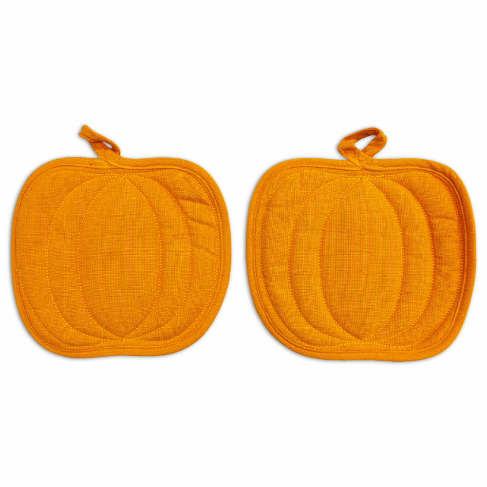 Coppia presine Sagomate Zucche Gialle