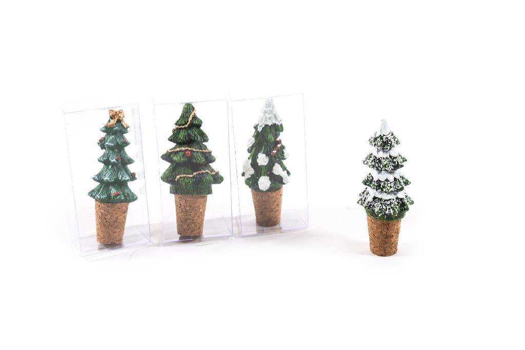 Tappo per bottiglia albero innevato