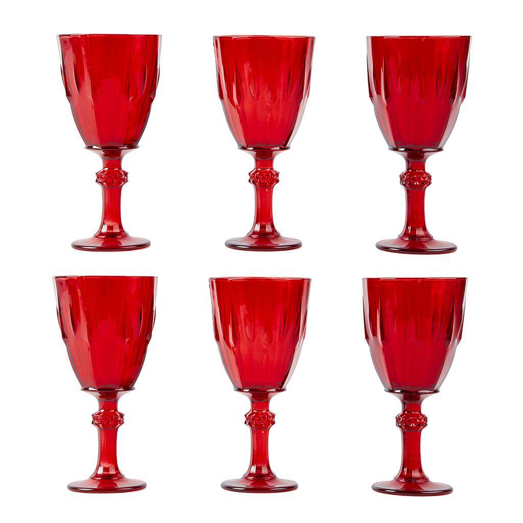 Set 6 calici in vetro Rossi