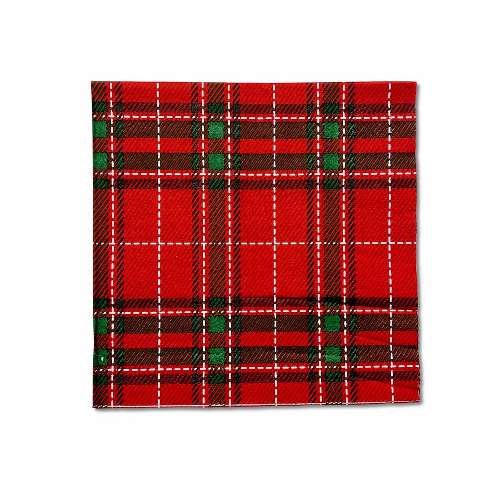 Confezione 20 tovaglioli Tartan disegno 1 cm 33 x 33