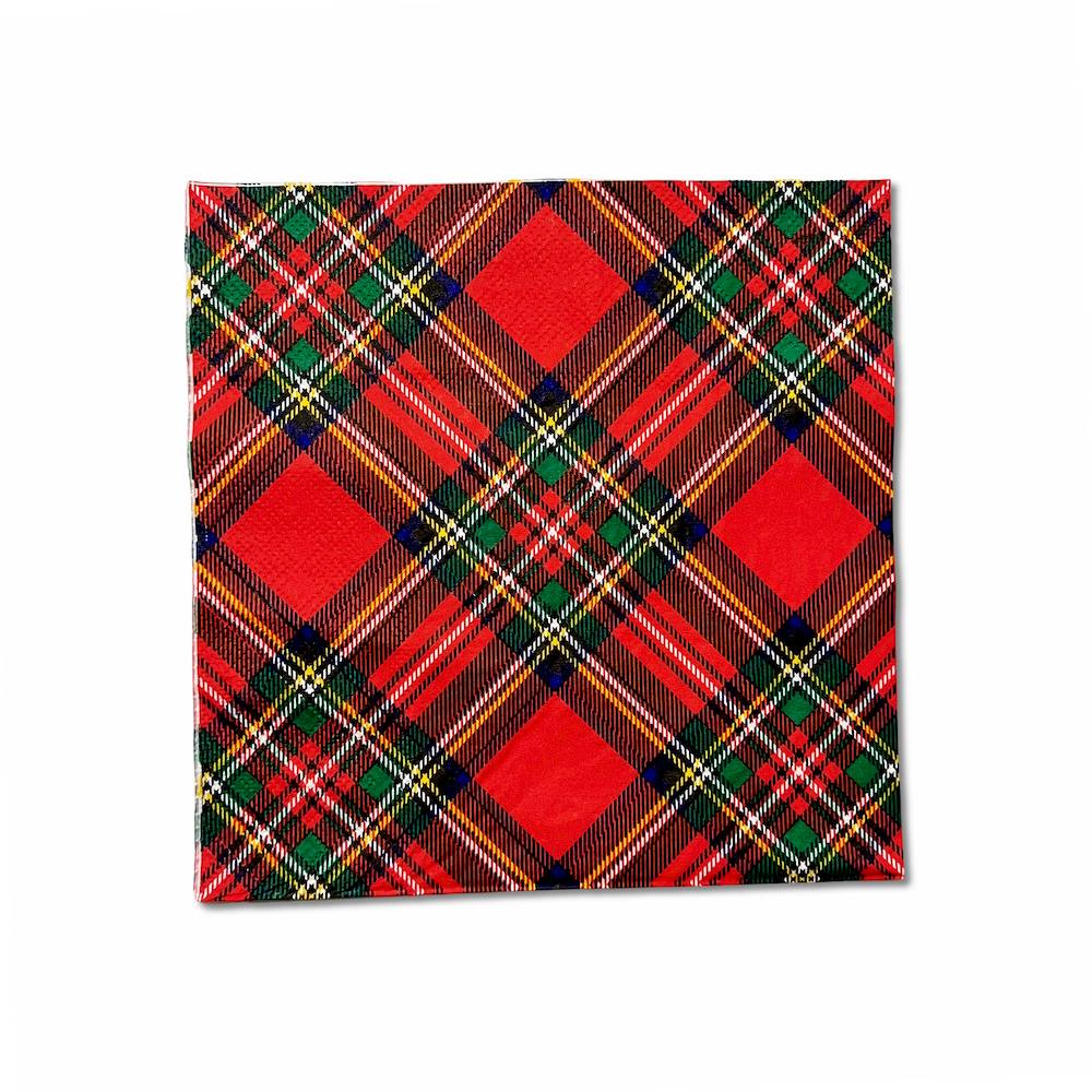 Confezione 20 tovaglioli Tartan disegno 2 cm 33 x 33