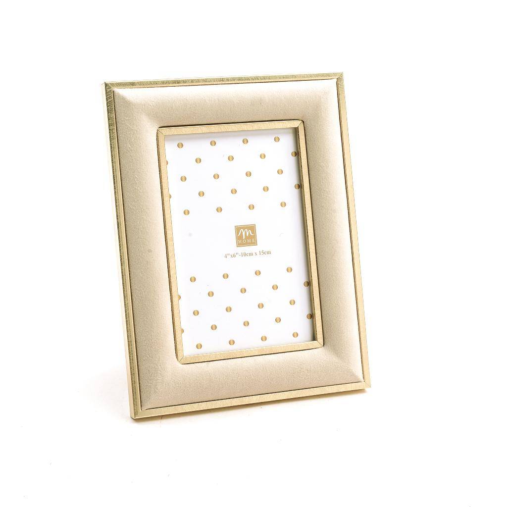 Cornice portafoto polistirene e velluto beige 16 x 21 cm