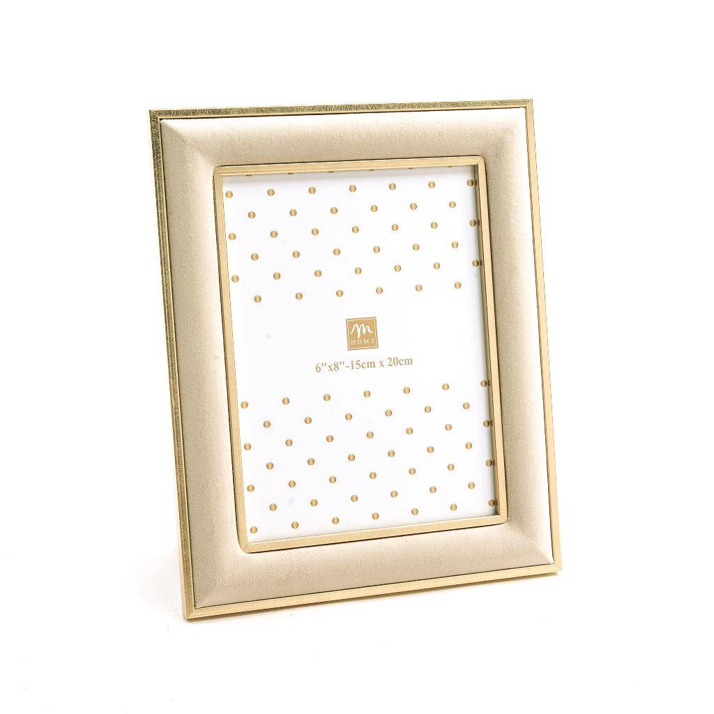 Cornice portafoto polistirene e velluto beige 21 x 26 cm