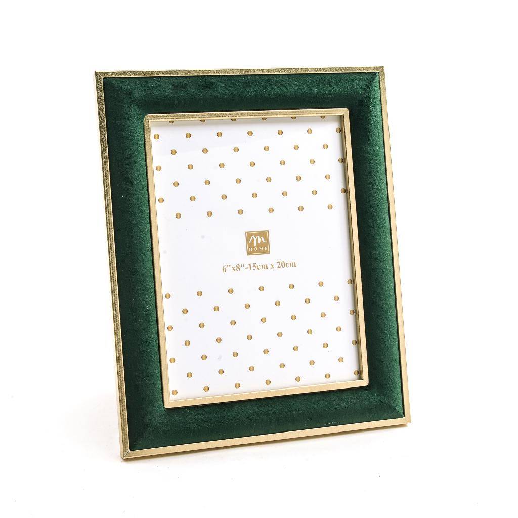 Cornice portafoto polistirene e velluto Verde 21 x 26 cm