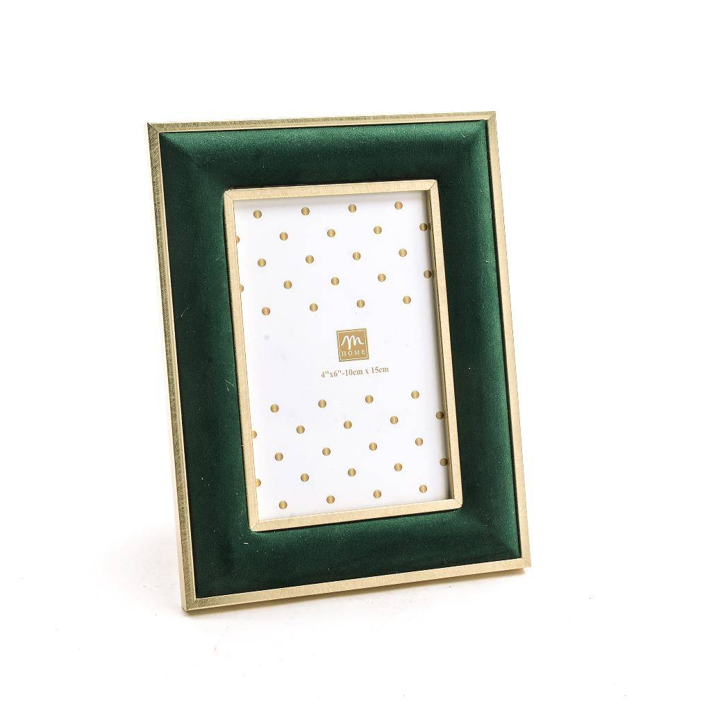 Cornice portafoto polistirene e velluto Verde 16 x 21 cm