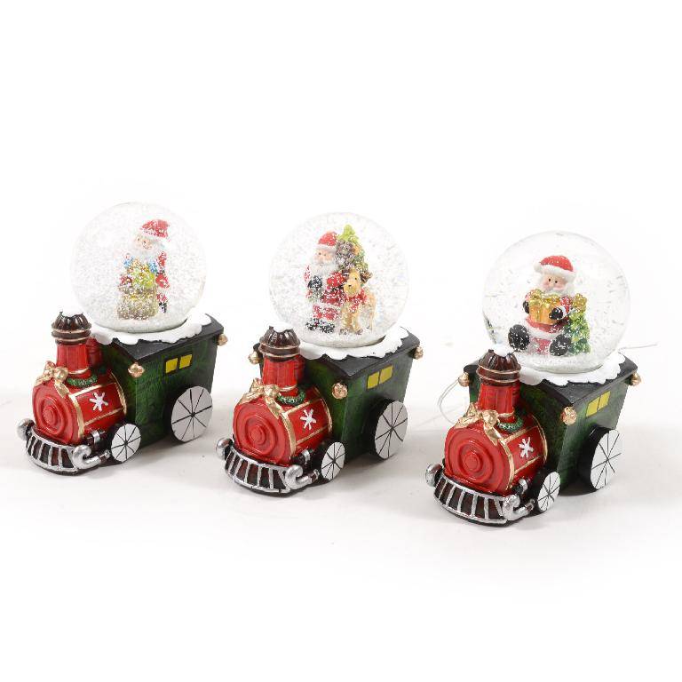 Locomotiva Palla di Neve in Vetro e Resina