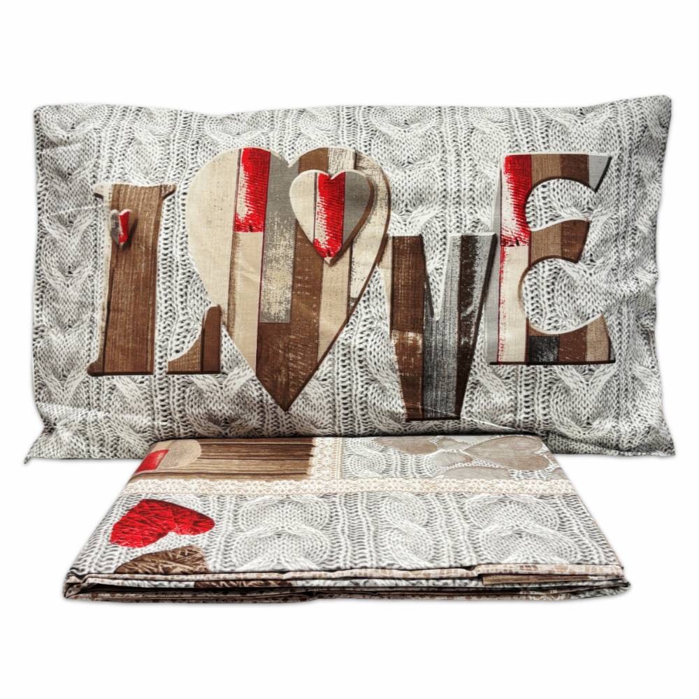 Parure copripiumino Shabby Love Rosso singolo