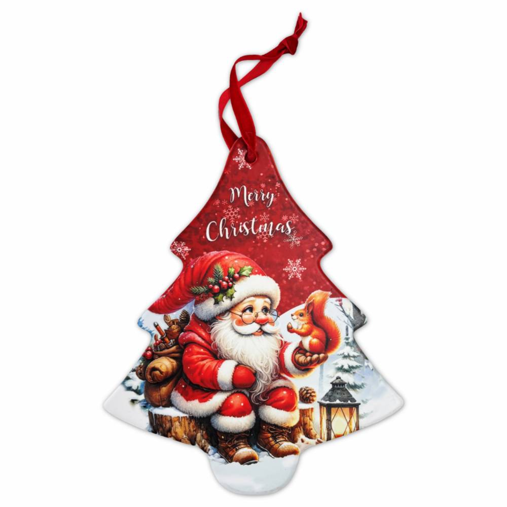 Decorazione Albero da appendere in ceramica Babbo dis. 2