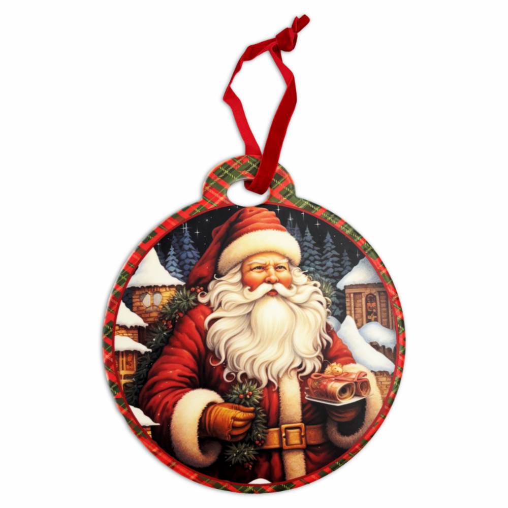 Piastrella Palla Tartan da appendere in ceramica Babbo Vintage 1