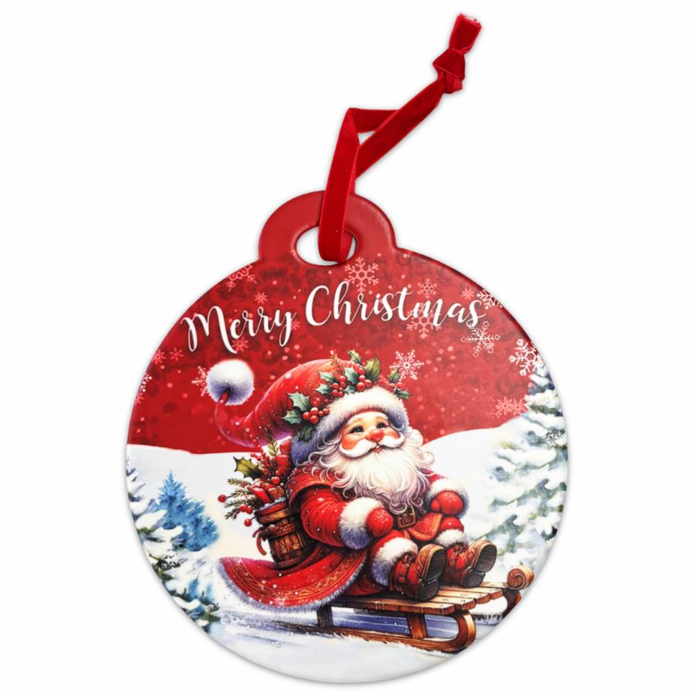 Piastrella Palla da appendere in ceramica Babbo dis. 3