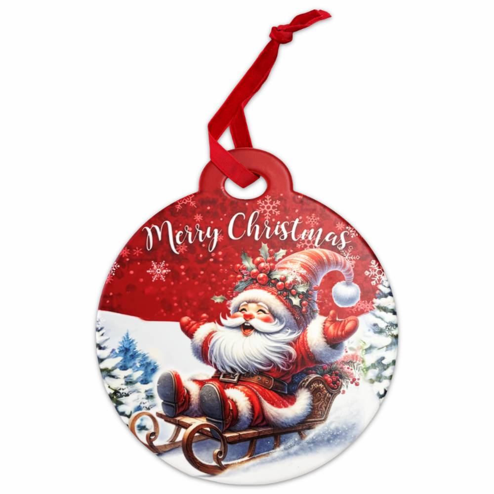 Piastrella Palla da appendere in ceramica Babbo dis. 4