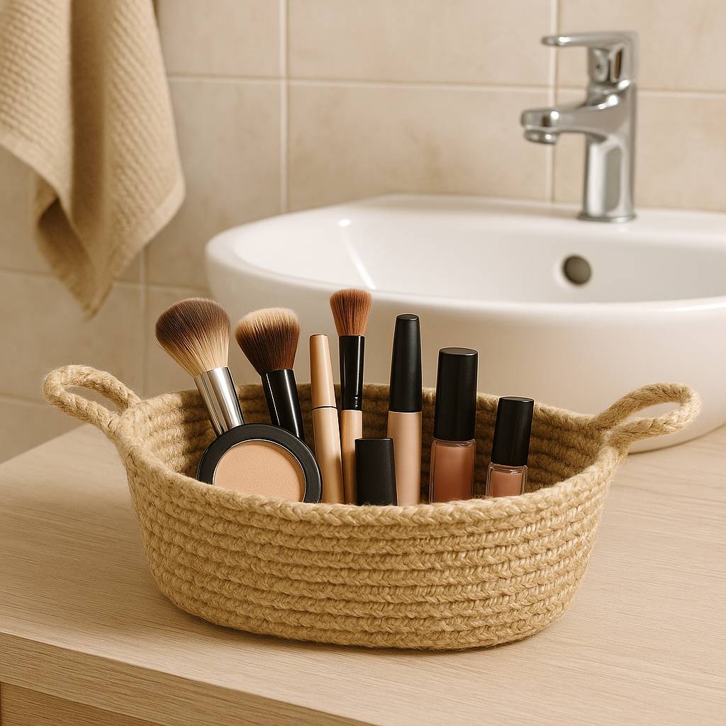 Cestino in Corda con Manici Rettangolare