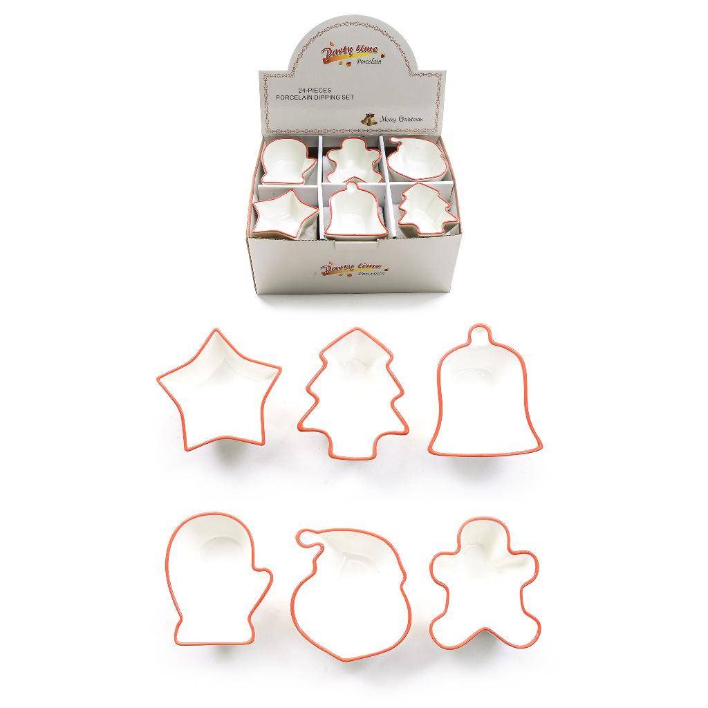 Set 6 Ciotoline aperitivo Natalizio in porcellana