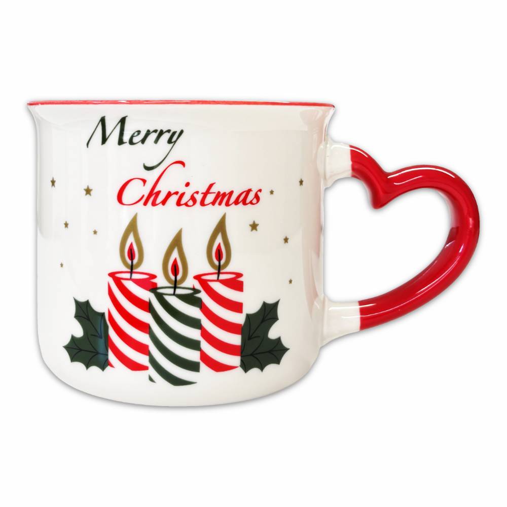 Tazza in Porcellana Natalizia Candele