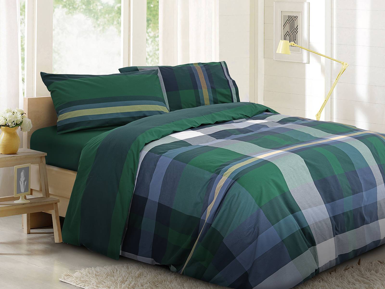 Parure copripiumino Daunex tinto in filo Aberdeen Piazza e mezzo