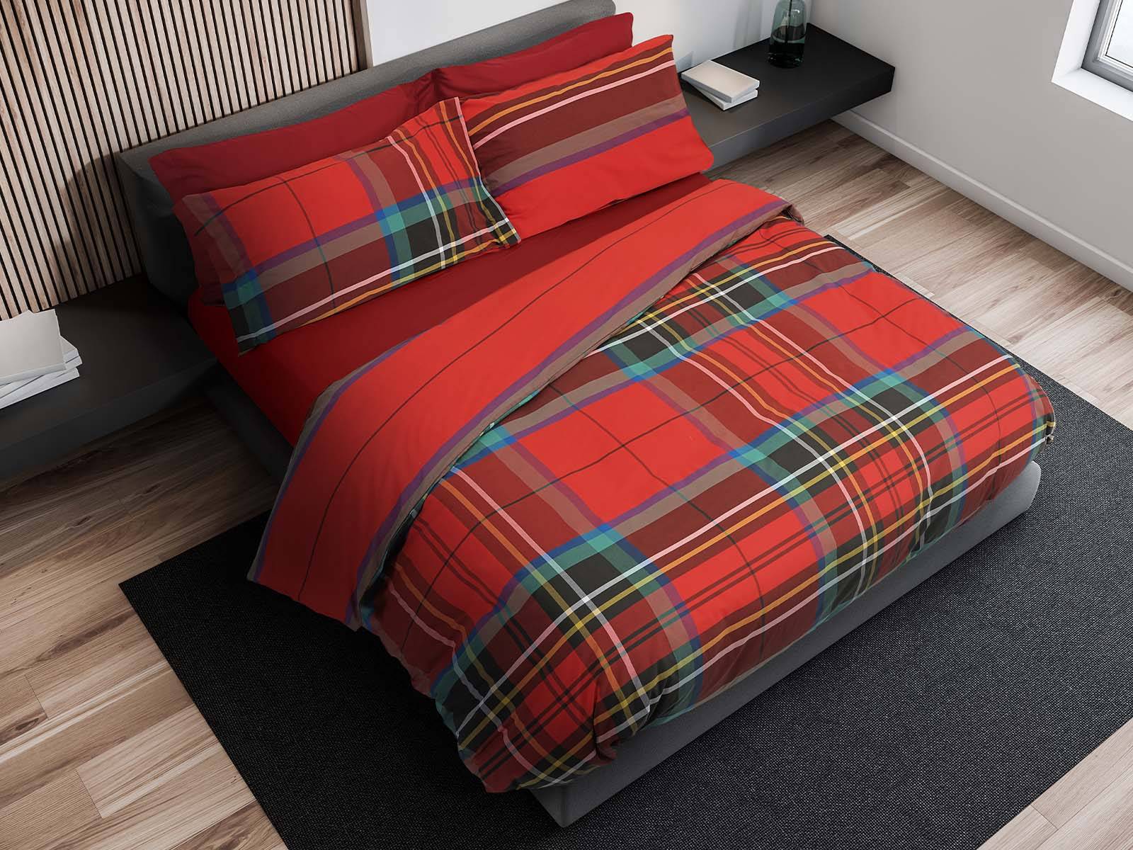 Parure copripiumino Daunex tinto in filo Canterbury Piazza e mezzo