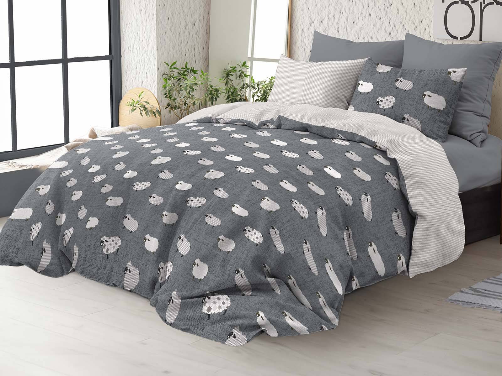 Parure copripiumino Daunex Infinity Pecorelle grigio Piazza e mezzo