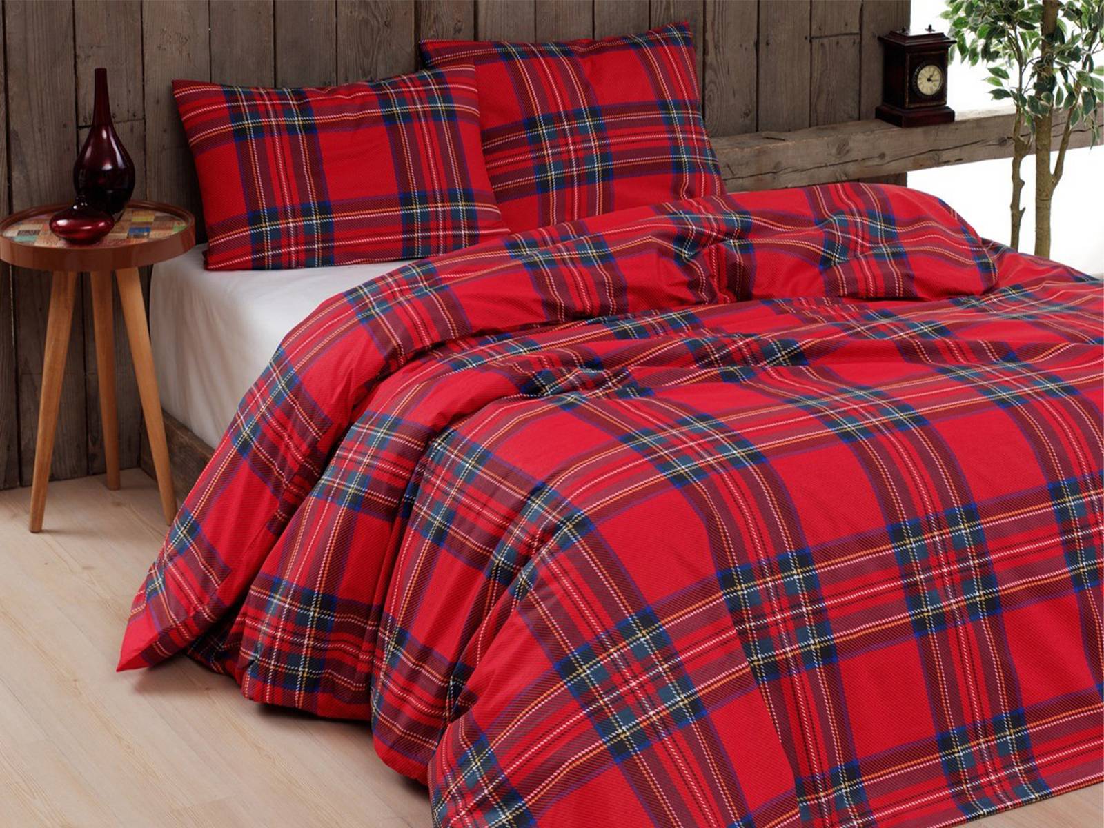 Parure copripiumino Daunex Infinity Tartan rosso Singolo