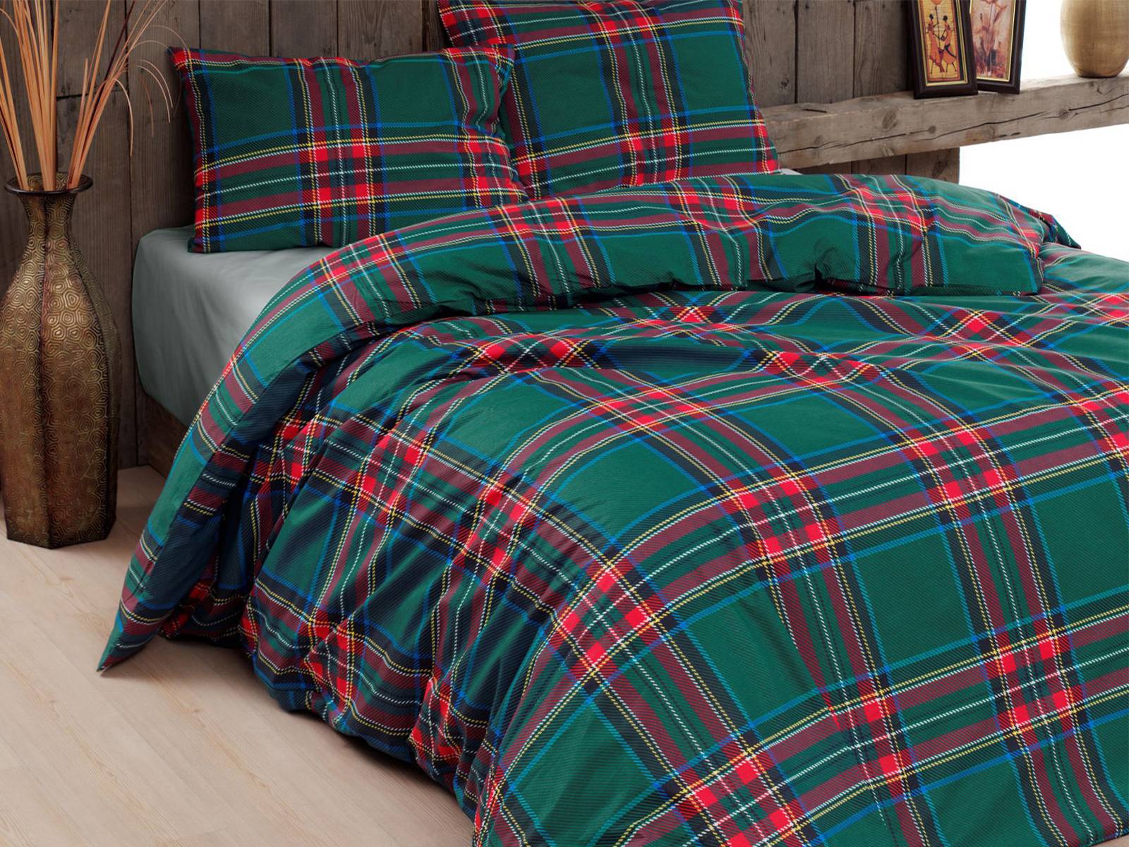 Parure copripiumino Daunex Infinity Tartan verde Singolo