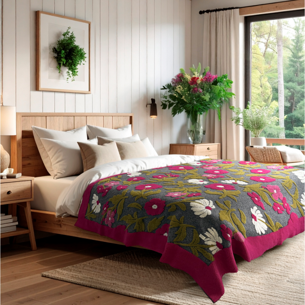 Plaid CREOLE in Lana Cotta Flower 220 x 250