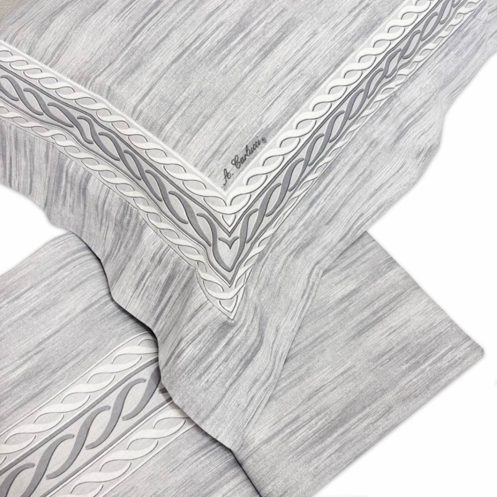 Completo Lenzuola A.Carlucci Greca Fiorentina Grigio Matrimoniale